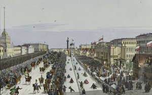 Offentlig fest på Amiralitetstorget i Sankt Petersburg, första hälften av 1800-talet. av Karl Petrovich Beggrov