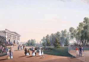 Utsikten över parken nära Yelagin-palatset, 1823 av Karl Petrovich Beggrov
