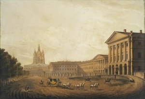 Vy över Smolny Institute for Noble Maidens i Sankt Petersburg, mitten av 1820-talet