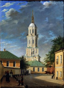 Krivokolenny Lane i Moskva, 1843 av Karl Petrovich Bodri