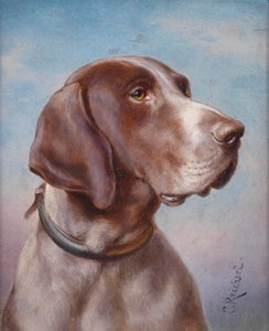Hundporträtt av Karl Reichert