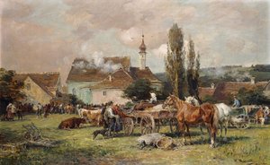 En marknad vid en by av Karl Stuhlmuller