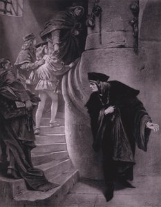 Scen från Shakespeares kung Richard III (akt III, scen 5) (litho)
