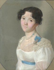 Porträtt av grevinnan Agrafena Yuryevna Obolenskaya 1789-1829, född Neledinskaya-Meletskaya, 1812