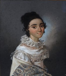 Porträtt av Yekaterina Emmanuilovna Abamelik-Lazareva 1806-1880, född Manuk-Bey, 1820