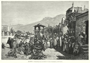 Distribution av datum på en kyrkogård, Kairo, Egypten (litho) av Karl Wilhelm Gentz