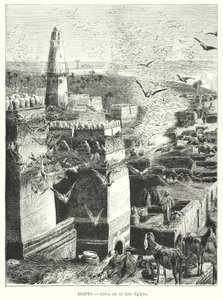 By i övre Egypten (litho) av Karl Wilhelm Gentz