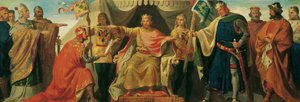Friedrich Barbarossa föreställer Heinrich Jasomirgott och lejonet Heinrich