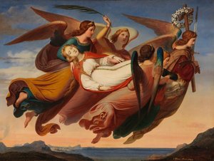 Den mirakulösa översättningen av den heliga Katarina av Alexandrias kropp till Sinai, 1843.
