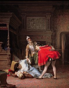 En scen från Bartholomews natt, 1870 av Karlis Fridikh Huns