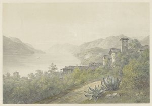 Utsikt från parken Bellagio, vid Comosjön av Karoly Lajos Libay