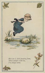 Här är jag, lilla hoppande Joan (färg litho) av Kate (after) Greenaway