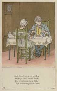 Jack Sprat kunde inte äta fett (färg litho)