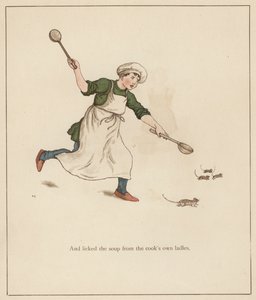 Kate Greenaway-illustration för The Pied Piper of Hamelin av Robert Browning (lito i färg) av Kate (after) Greenaway