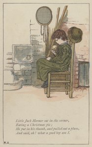 Lilla Jack Horner satt i hörnet (färg litho)