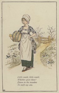 Liten piga, liten piga (färg litho) av Kate (after) Greenaway