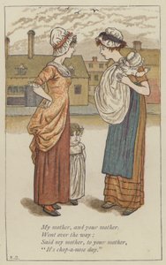Min mamma och din mamma (färg litho) av Kate (after) Greenaway