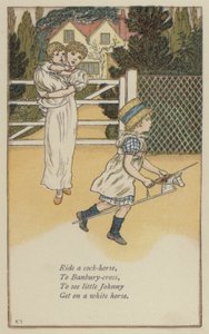 Rid på en tupphäst (färg litho)
