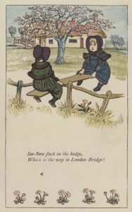 See-saw-Jack i häcken (färg litho)