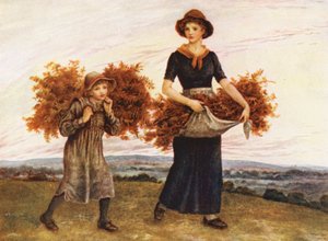 The Bracken Gatherers (färglitografi) av Kate (after) Greenaway