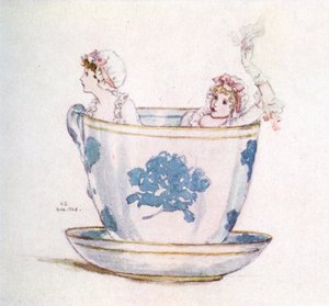"A calm in a tea-cup" av Kate Greenaway av Kate Greenaway