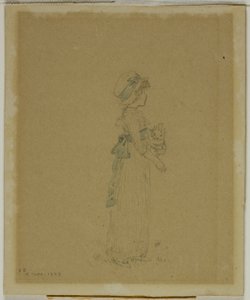 Flicka med katt av Kate Greenaway