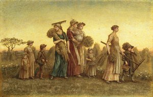 Gleaners Going Home (akvarell ombord) av Kate Greenaway
