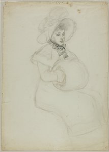 Sittande flicka med muff av Kate Greenaway