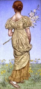 Vår, blomning (akvarell) av Kate Greenaway