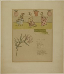 Studie för Tip a Toe, från Marigold Garden av Kate Greenaway