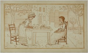 Tea Party för två utanför av Kate Greenaway