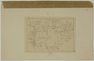 Två figurer som går av Kate Greenaway