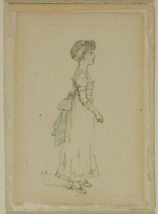 Ung flicka med blå band av Kate Greenaway