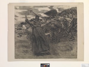 Losbruch (Utbrott) (etsning och mjukslipad etsning) av Käthe Kollwitz