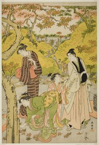 Picknick på hösten av Katsukawa Shuncho