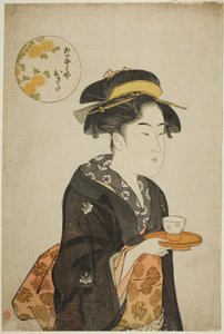 Servitrisen Okita från Naniwaya av Katsukawa Shuncho