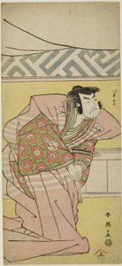 Skådespelare Sawamura Sôjûrô III som Oda Kazusanosuke Harunaga i "Muromacho Chronicle in Kana Script" ("Kanagaki Muromachi bundan") av Katsukawa Shun