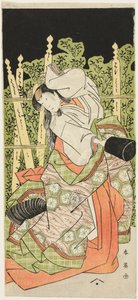 Skådespelare Segawa Kikunojô III Möjligen som Ono no Komachi i "Komachi Village: Nytt år på teatern" ("Komachimura shibai no shôgatsu") av Katsukawa Shun