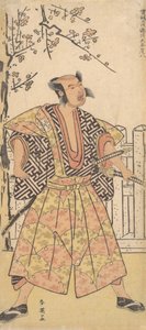 Otani Hirohachi som en samuraj klädd i en prålig kamishimo, december 1790. av Katsukawa Shun