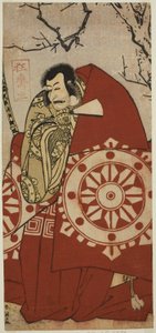 Skådespelaren Ichikawa Danjuro V som Benkei i pjäsen Dai Danna Kanjincho, uppförd på Kawarazaki Theater i den elfte månaden 1790 av Katsukawa Shun