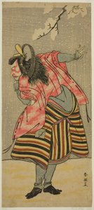 Skådespelaren Ichikawa Danjuro V som Hei Shinno Masakado i pjäsen Hana no O-Edo Masakado Matsuri, uppförd på Ichimura-teatern i den elfte månaden 1789 av Katsukawa Shun