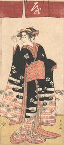Skådespelaren Ichikawa Monosuke II i en oidentifierad kvinnlig roll, ca. 1789.