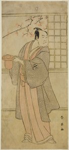 Skådespelaren Kataoka Nizaemon VII som Yoshidaya Kizaemon i pjäsen Edo Sunago Kichirei Soga, uppförd på Miyako-teatern under första månaden 1795 av Katsukawa Shun