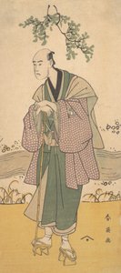 Den tredje Bando Hikosaburo som en man som står på stranden av en flod, ca. 1793. av Katsukawa Shun