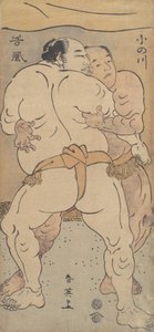 Två kända brottare Onogawa och Tanikase, ca. 1795.