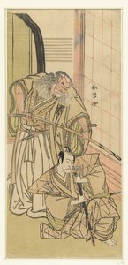 Skådespelare Nakamura Nakazo I en Ichikawa Danjuro V als edellieden av Katsukawa Shunjo