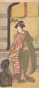 Skådespelaren Segawa Kikunojo 3:e i en kvinnlig roll, ca. 1785. av Katsukawa Shunjo