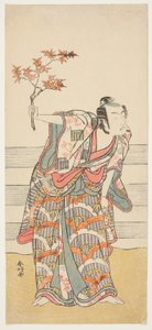 Skådespelaren Ichikawa Monnosuke II i en oidentifierad roll av Katsukawa Shunkо̄
