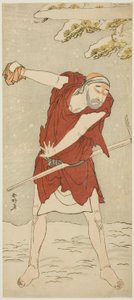 Skådespelaren Onoe Matsusuke I som tiggarmunk i "Courtesan: Kerria Roses at Ide" ("Keisei Ide no yamabuki")
