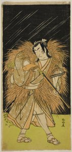 Skådespelaren Ichikawa Monnosuke II som Hayano Kampei i pjäsen Kanadehon Chushin Najori no Kura, uppförd på Nakamura-teatern i den nionde månaden 1780 av Katsukawa Shunkо̄